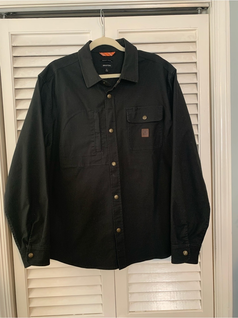 Brixton Black Snap-Front Work Shirt Jacket